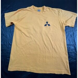 VTG ‎ Mitsubishi Mens XL Shirt Golden Yellow Single Stitch